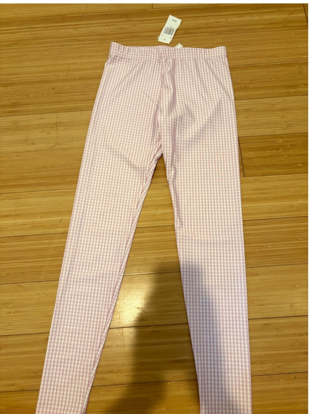NWT Terez Girls Pink Gingham Performance Leggings Size 10/12
